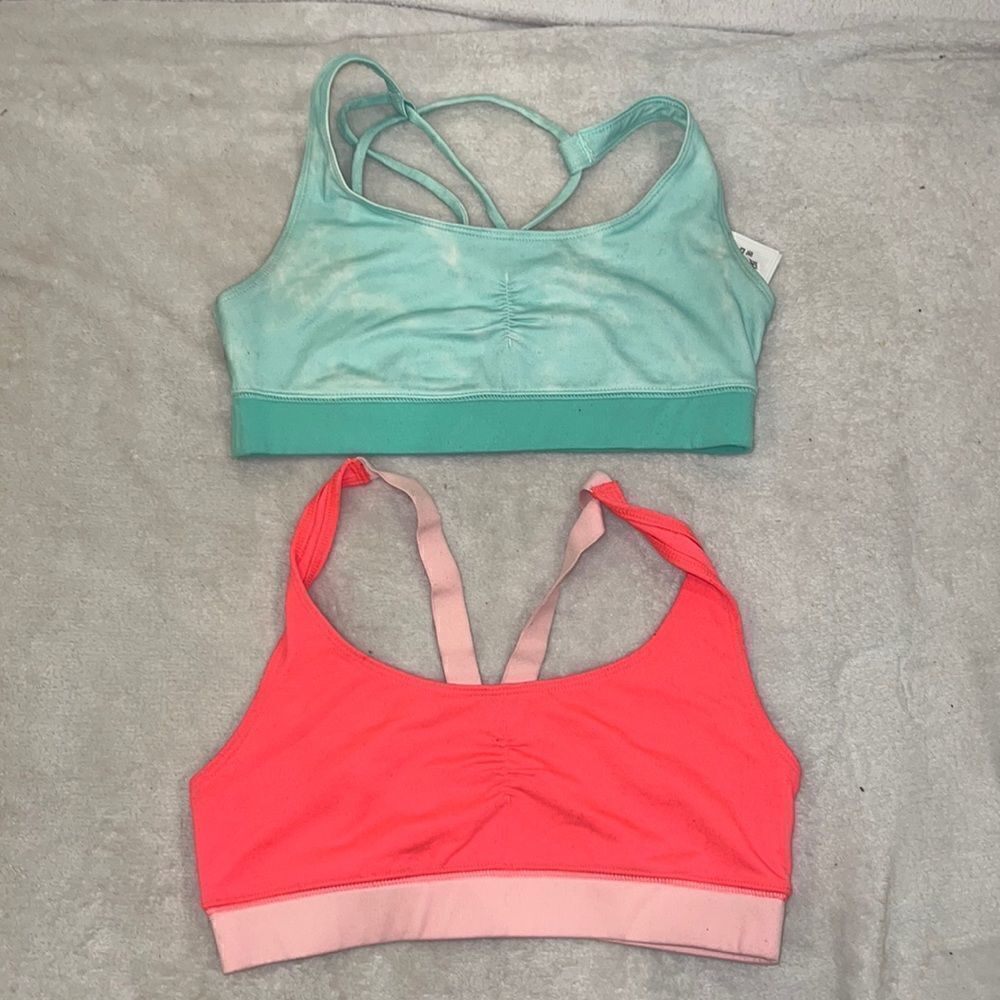 Hollister sports bras set of two pink and blue size S